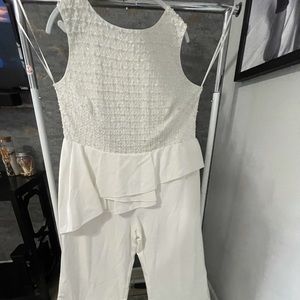 Adrianna Papell ivory beaded jumpsuit size 20w